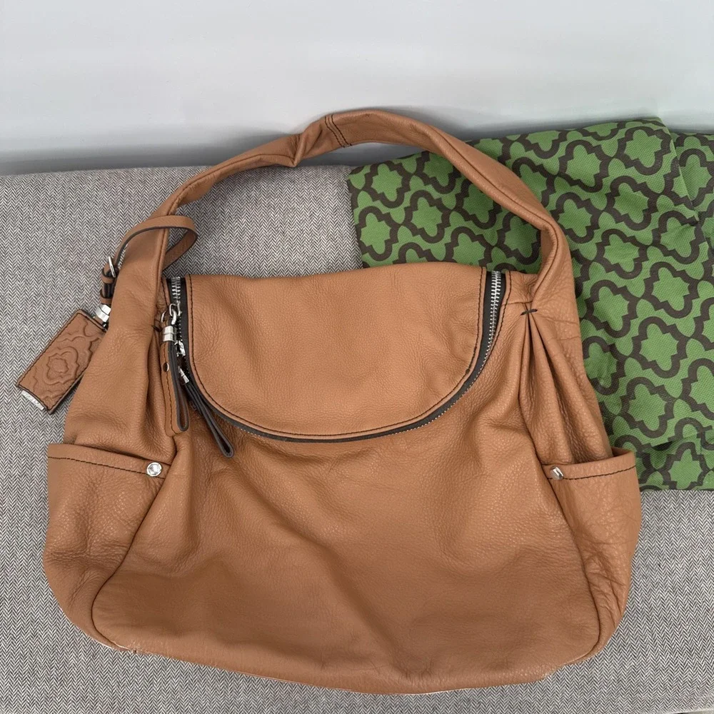 orYANY Womens Tan Brown Large Pebbled Leather Hobo Shoulder Bag Travel